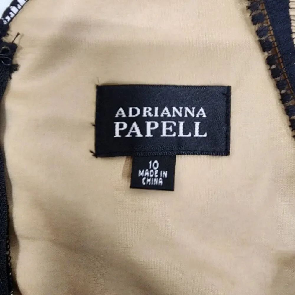Adrianna Papell Women's Size 10 Black Lace Tiered Ruffle Cocktail Dress - Picture 8 of 10